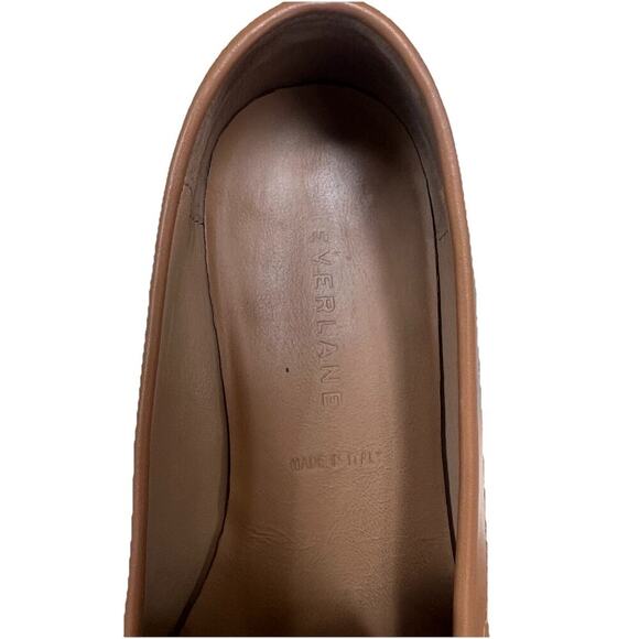 Everlane Pointed Toe Tan Neutral Loafers Genuine Leather Made In Italy Size 6 - Picture 3 of 7